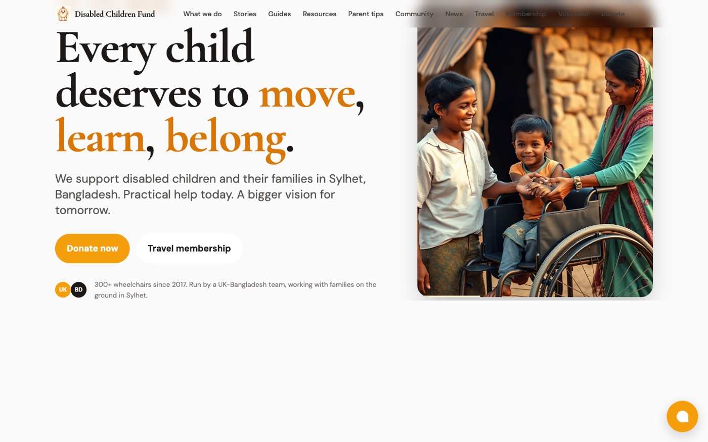 Disabled Children Fund BD website screenshot