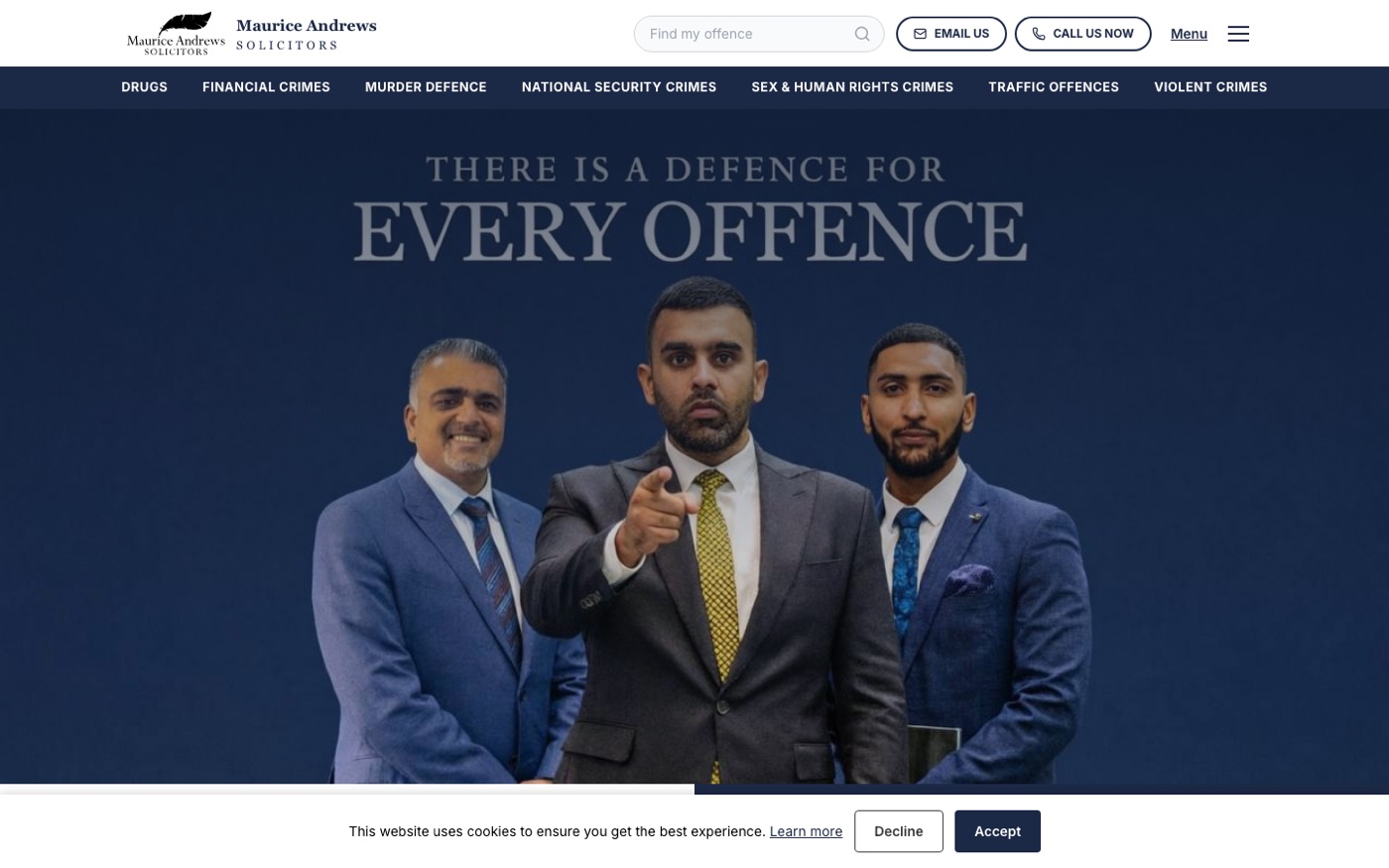 Maurice Andrews Solicitors website screenshot